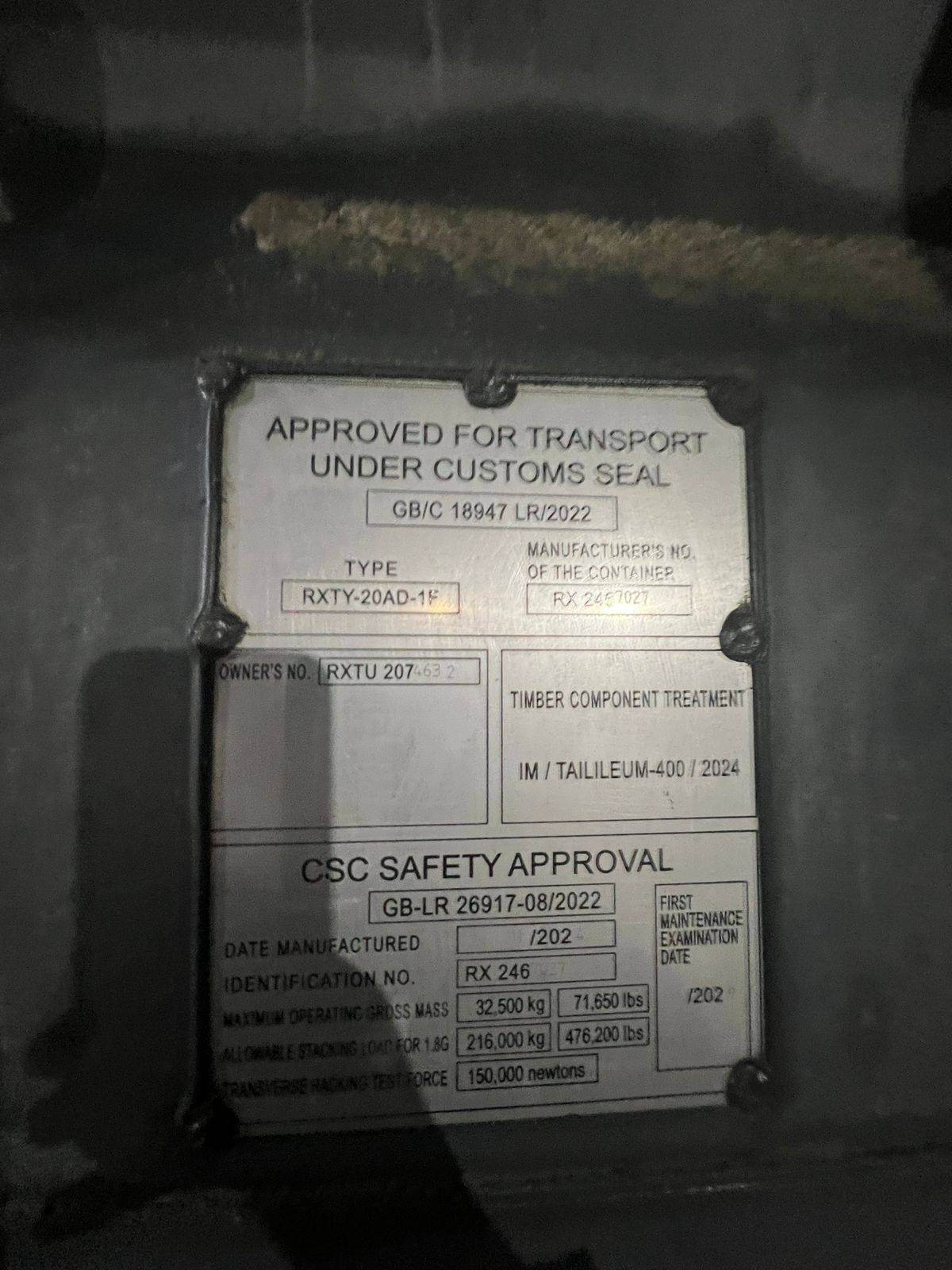 Морской контейнер RXTU2074632